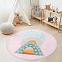 Rainbow-Heart-Circle Children's Rug Multicolor Ø150cm 3