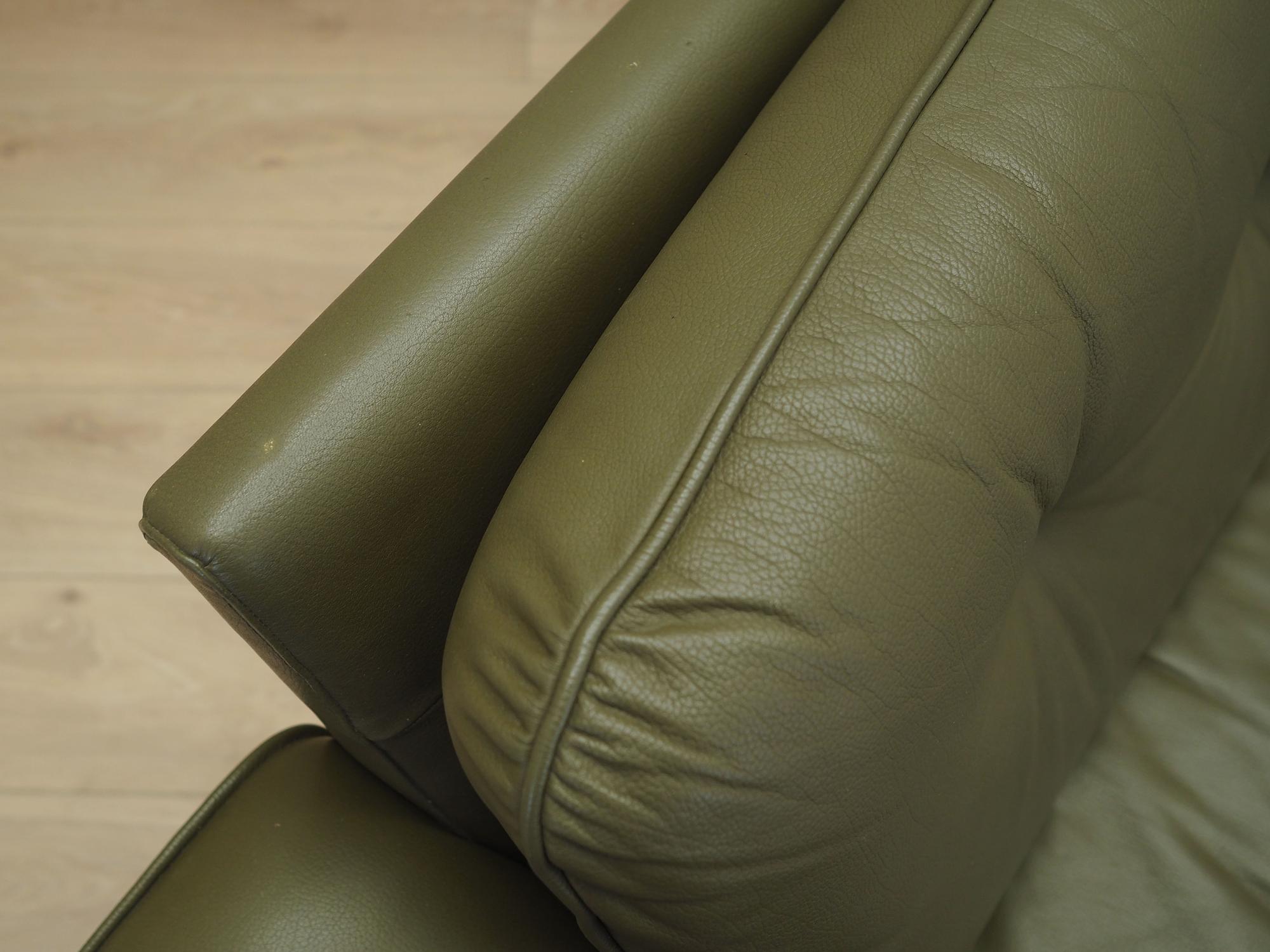 Sofa Leder Grün 1970er Jahre 9