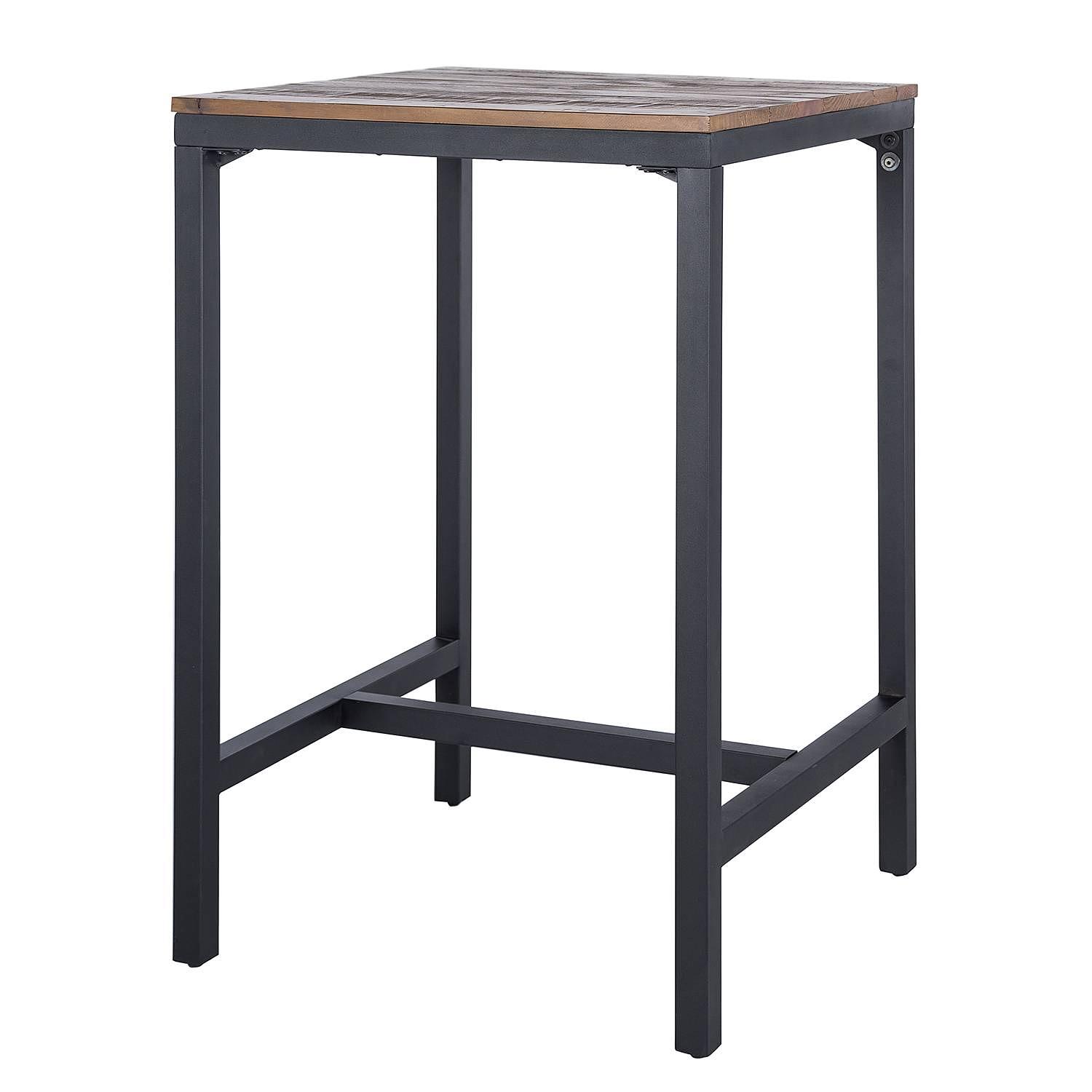Bartisch GRASBY Pinie Massiv Metall Schwarz 1