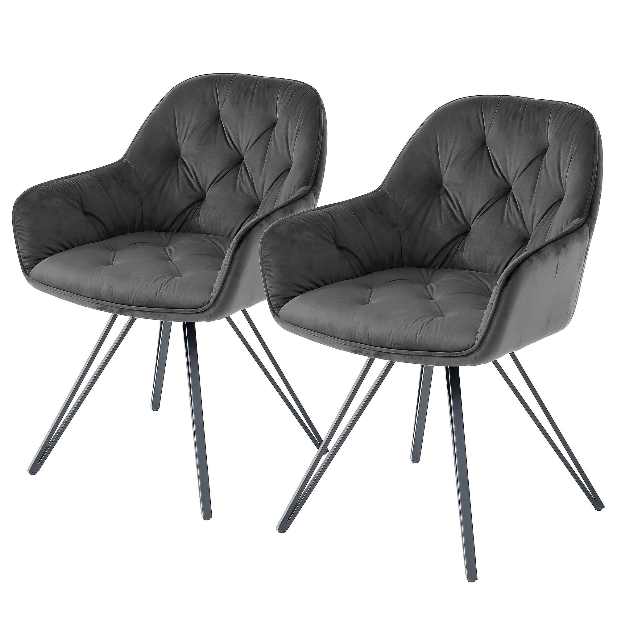 Drehbarer Armlehnenstuhl COIS 2er Set Dunkelgrau 0