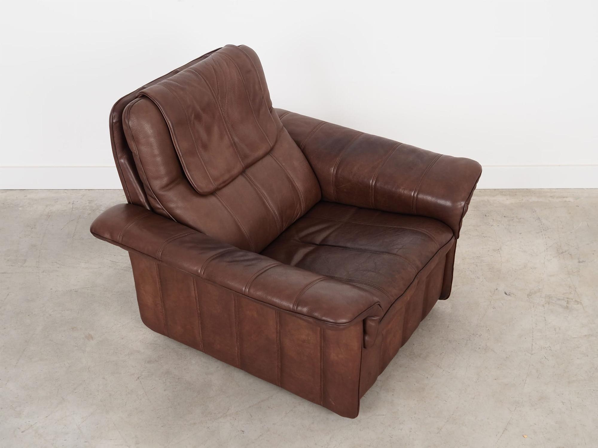 Armchair Leather Brown 1970s 10
