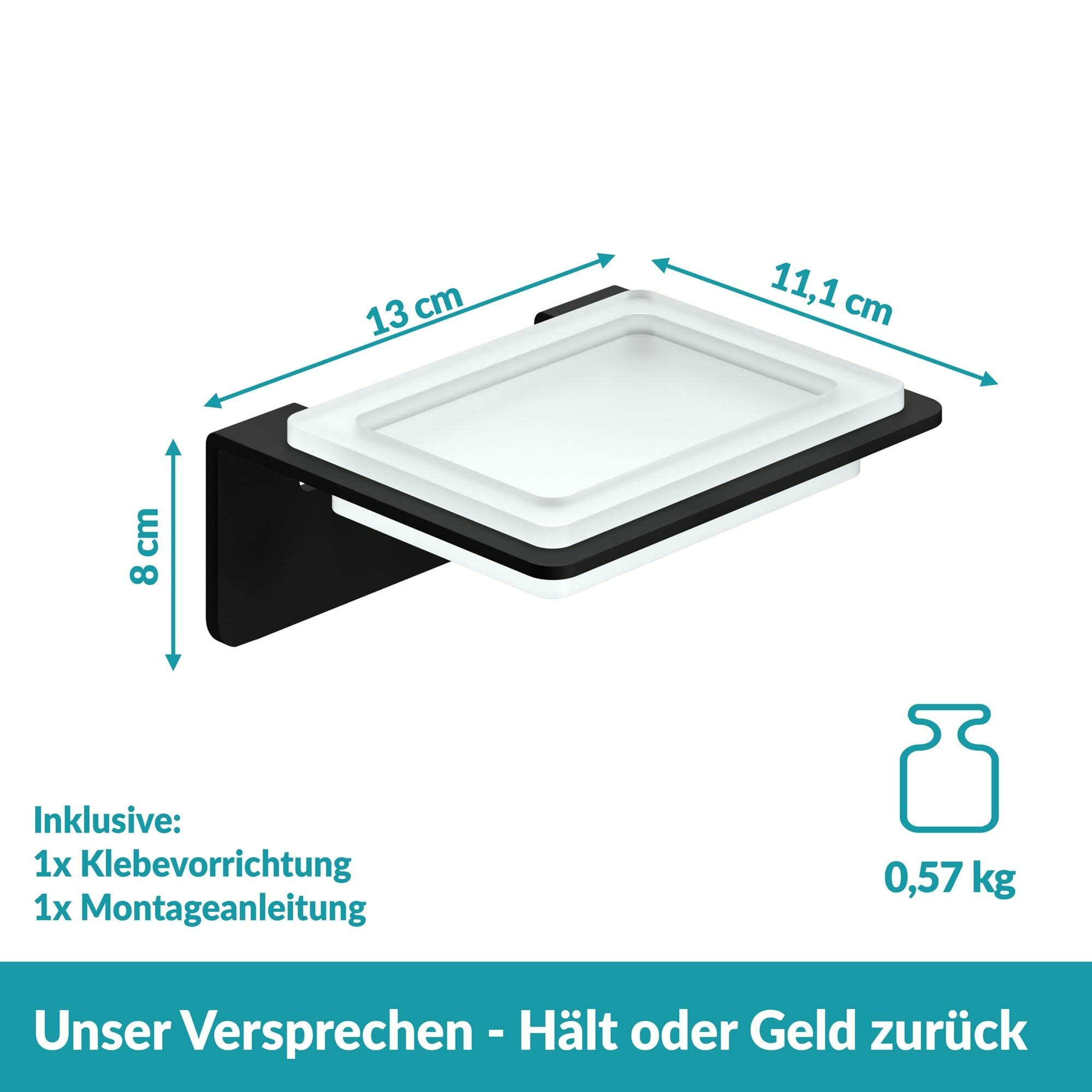 Seifenschale Edelstahl Glas Silber  5
