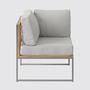 Loungeecke aus gebürstetem Edelstahl mit Teak  2
