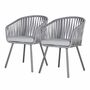 2x Gartenstuhl Textil Metall Grau 0