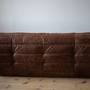 Togo Sofa 3-Sitzer Pull-Up-Leder Walnussbraun 3