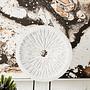 Fidel Distressed White Carved Wood Große Runde Skulptur
 5