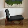 Sledge Lounge Sessel Leder Holz Schwarz 2