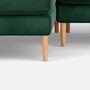 Astha 3-Sitzer Sofa Récamiere Links Velours Lux Dark Green 1