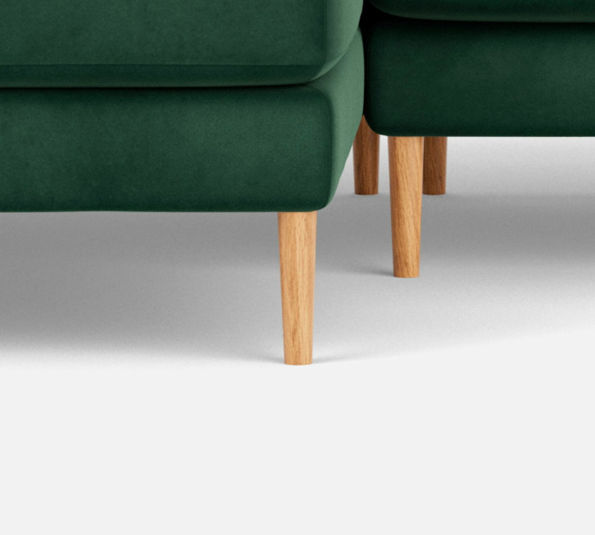 Astha 3-Sitzer Sofa Récamiere Links Velours Lux Dark Green 1