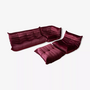 Togo Lounge Set 4 pezzi Velluto Rosso Borgogna 0