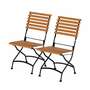 2x Gartenstuhl Massivholz Metall Braun 1