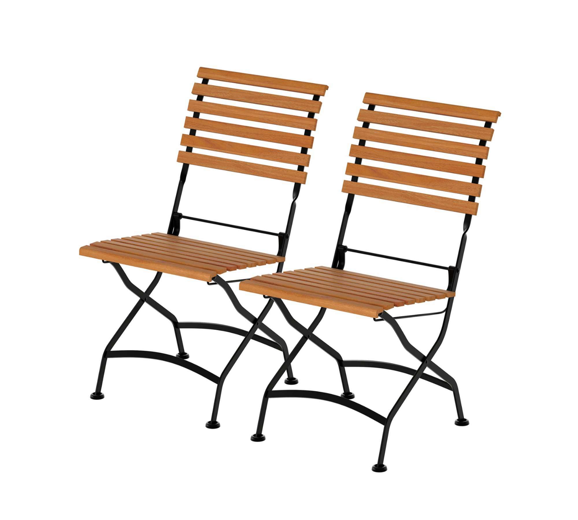 2x Gartenstuhl Massivholz Metall Braun 1