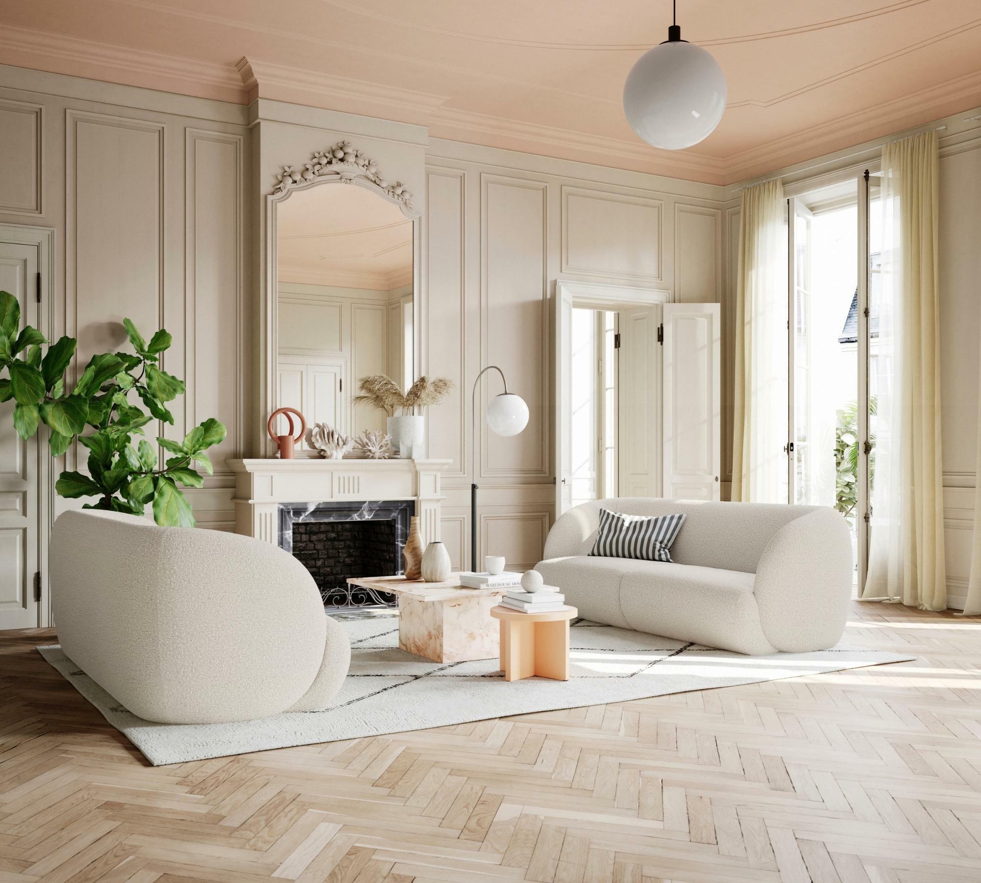 Award-Winning Paula 3-Sitzer Sofa Velour Matt Dark Grey 4