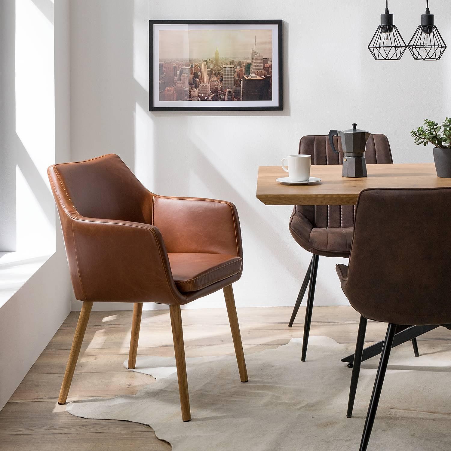 Armchair NICHOLAS XXL Faux Leather Aken Cognac 2