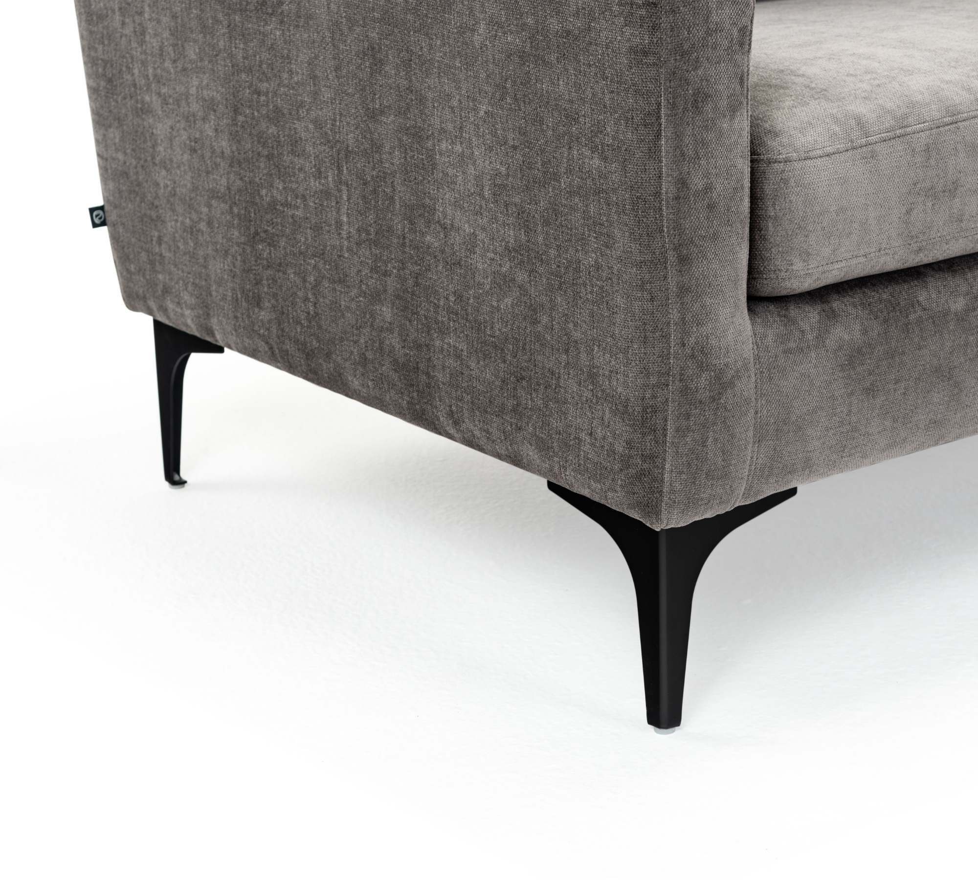 Großes Astha Sofa Récamiere Rechts Danny Steel Grey 4