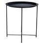 Steel Round Side Table Metal Black 1