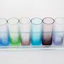 Glass set with tray multicolored 1970s 5
