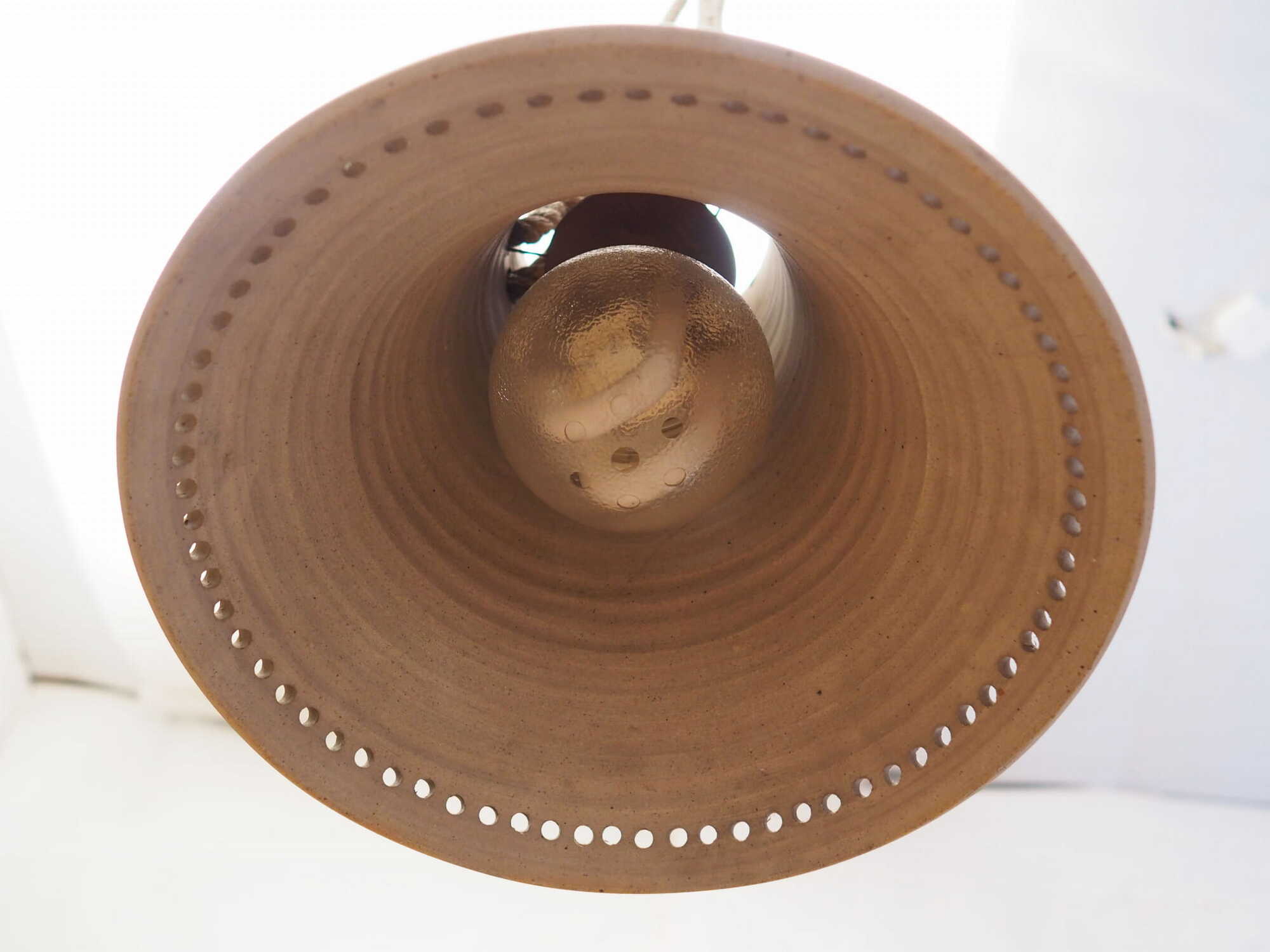 Vintage pendant lamp ceramic grey 1960s 8