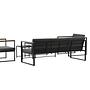 Dakar Sofa Set Steel Textile Grey Black 5