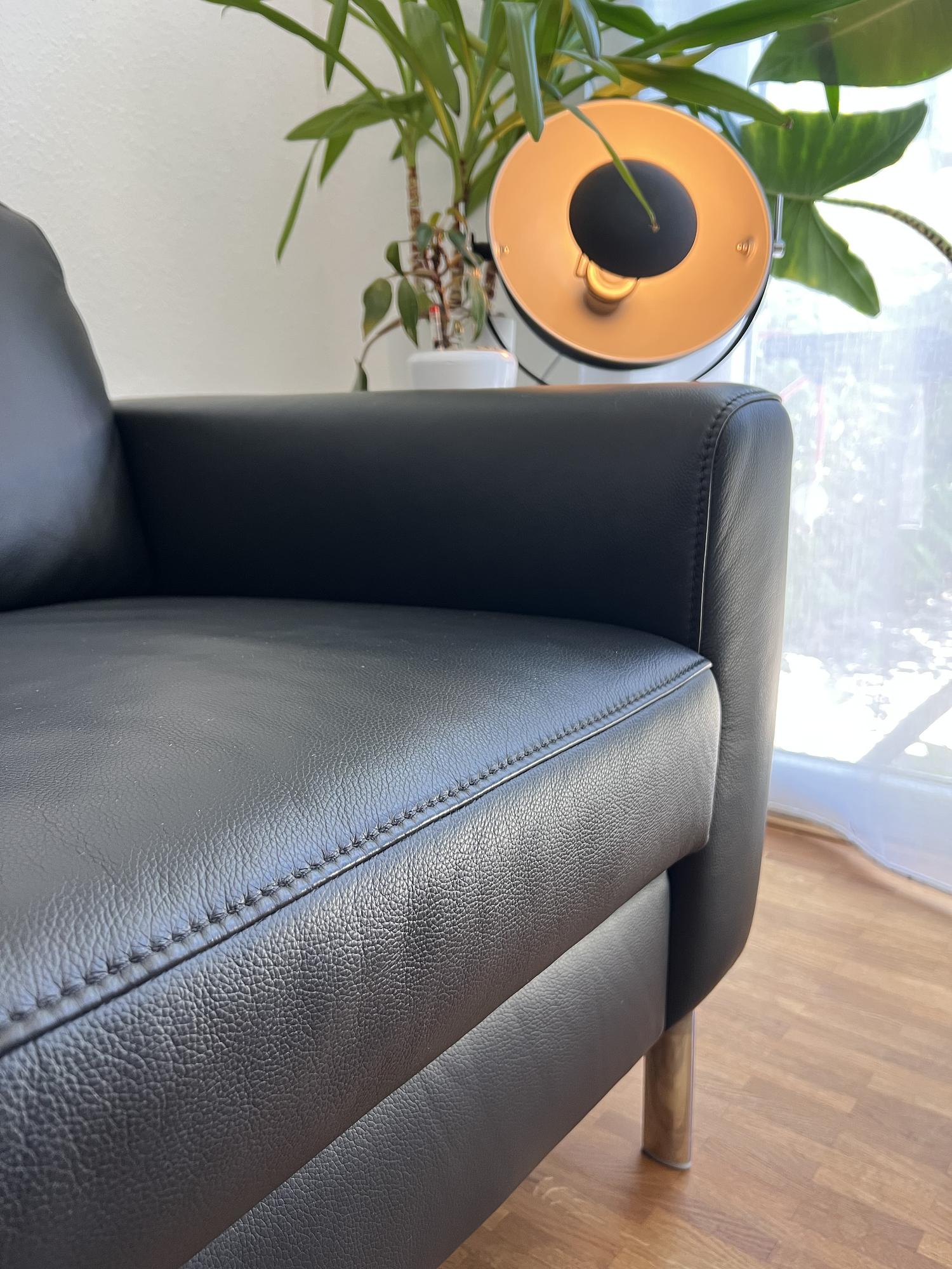 Alexx 2-Sitzer Sofa Leder Schwarz 3