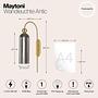 Antic 1-flammige Wandleuchte Rauchglas Gold 4