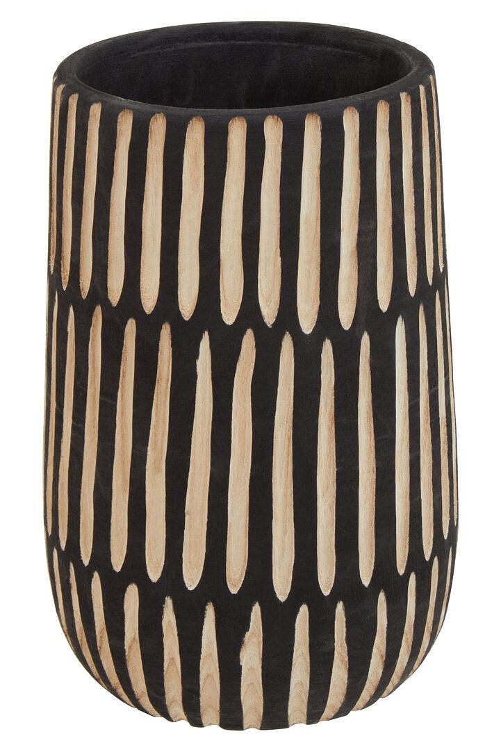 Arlo Grande Vaso in Legno Naturale Nero 1