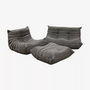 Togo Lounge Set 3-tlg. Webstoff Warmgrau 0