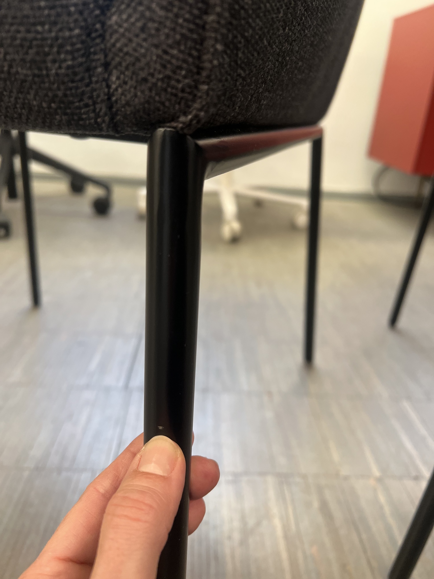 4x Milo Esszimmerstuhl Stoff Metall Dunkelgrau 7