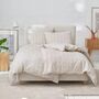 Bettwäsche Webstoff Beige Gestreift 140 x 200 cm 0
