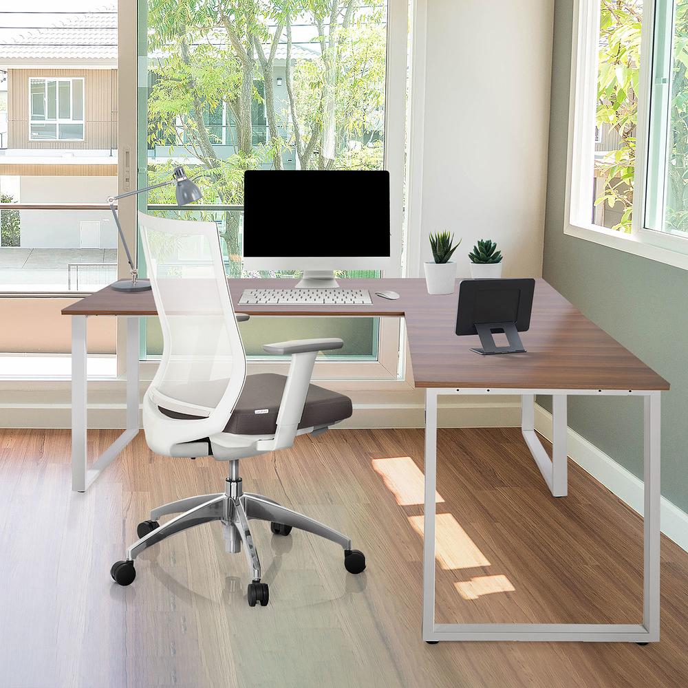 WORKSPACE XL I Eckschreibtisch Holz Grau 6