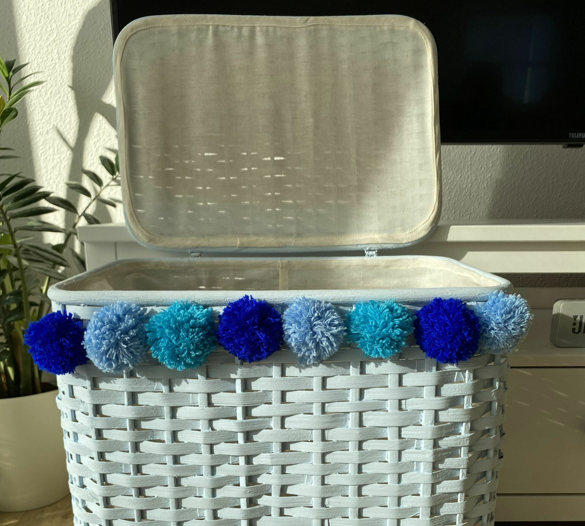 Aufbewahrungskorb Bambus Blau 2