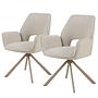 2x Sigio Armlehnenstuhl-Set Webstoff Aphra Beige 1