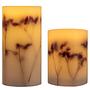 2x Shiny Bloom Wax Candle White 0