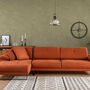 Modern sofa chaise lounge left large orange 1
