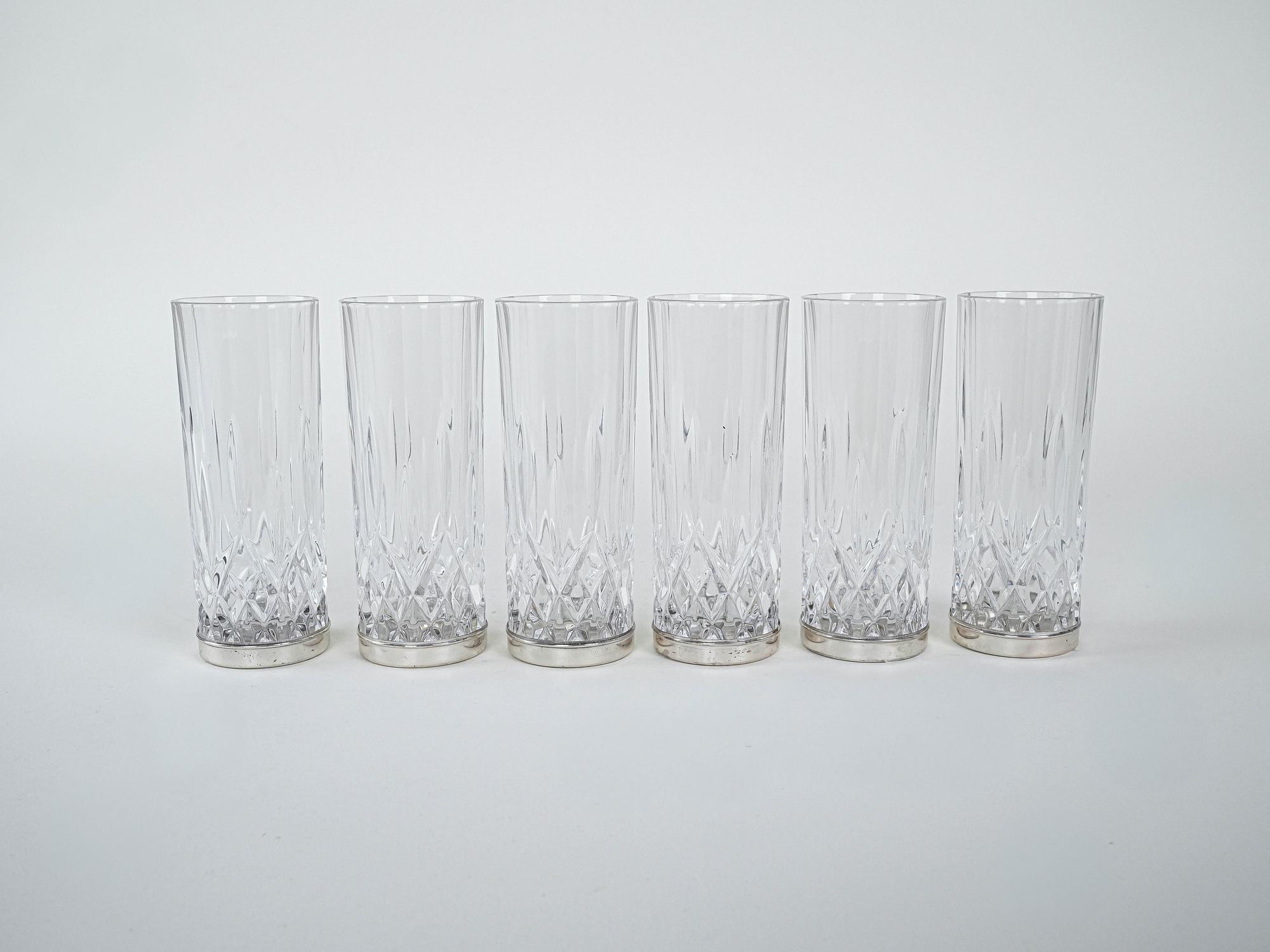 Crystal glasses set of 6 Transparent 1960s 2