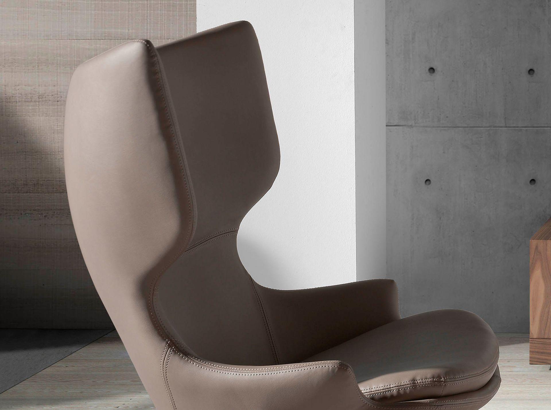 Drehsessel Leder Metall Gold 4