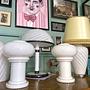 Vintage Pilz Tischlampe Muranoglas 1960er Jahre 2