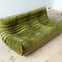 Togo Sofa 3-seater velvet olive green 5