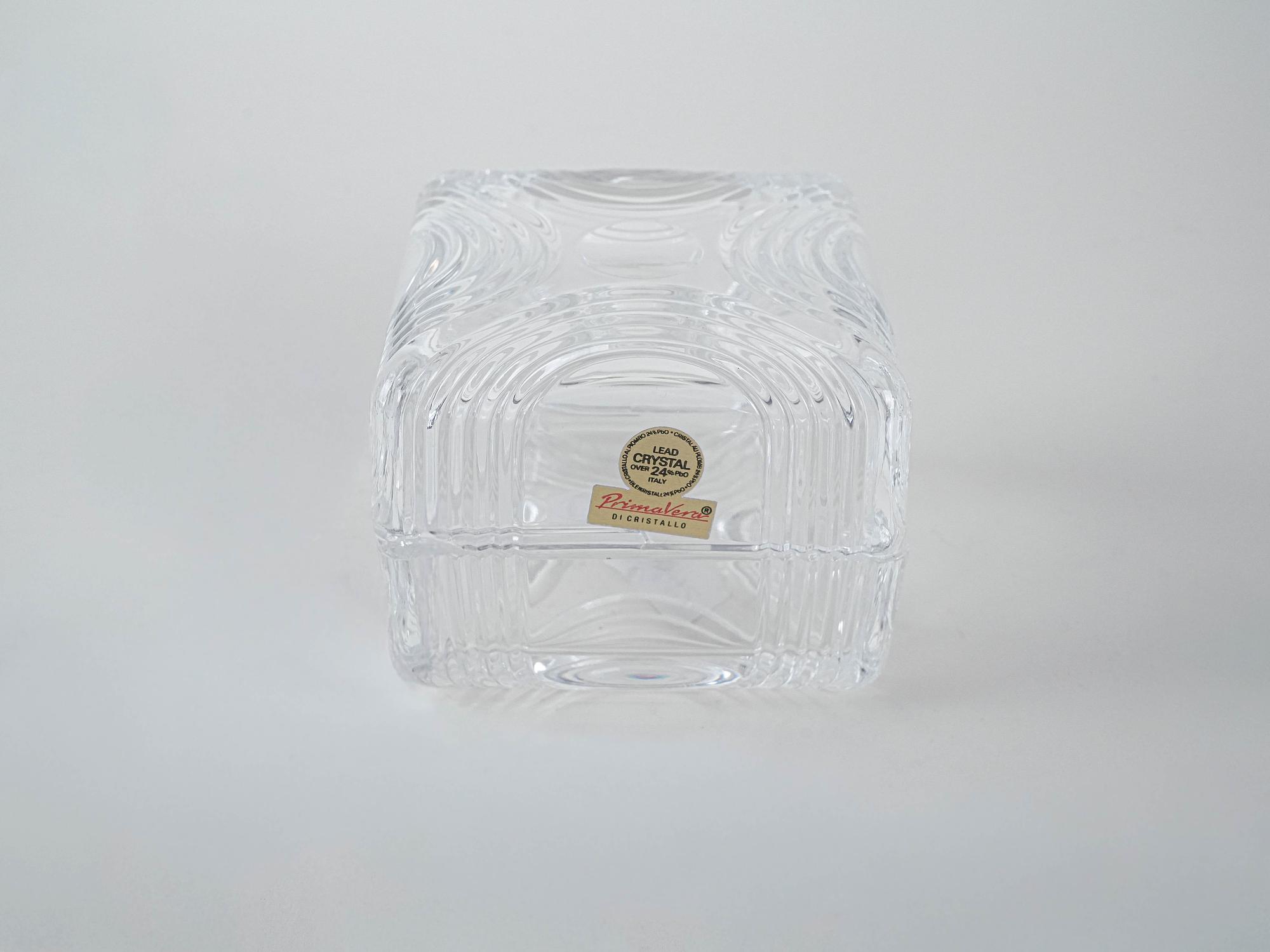 Crystal box lead glass transparent 1970s 4
