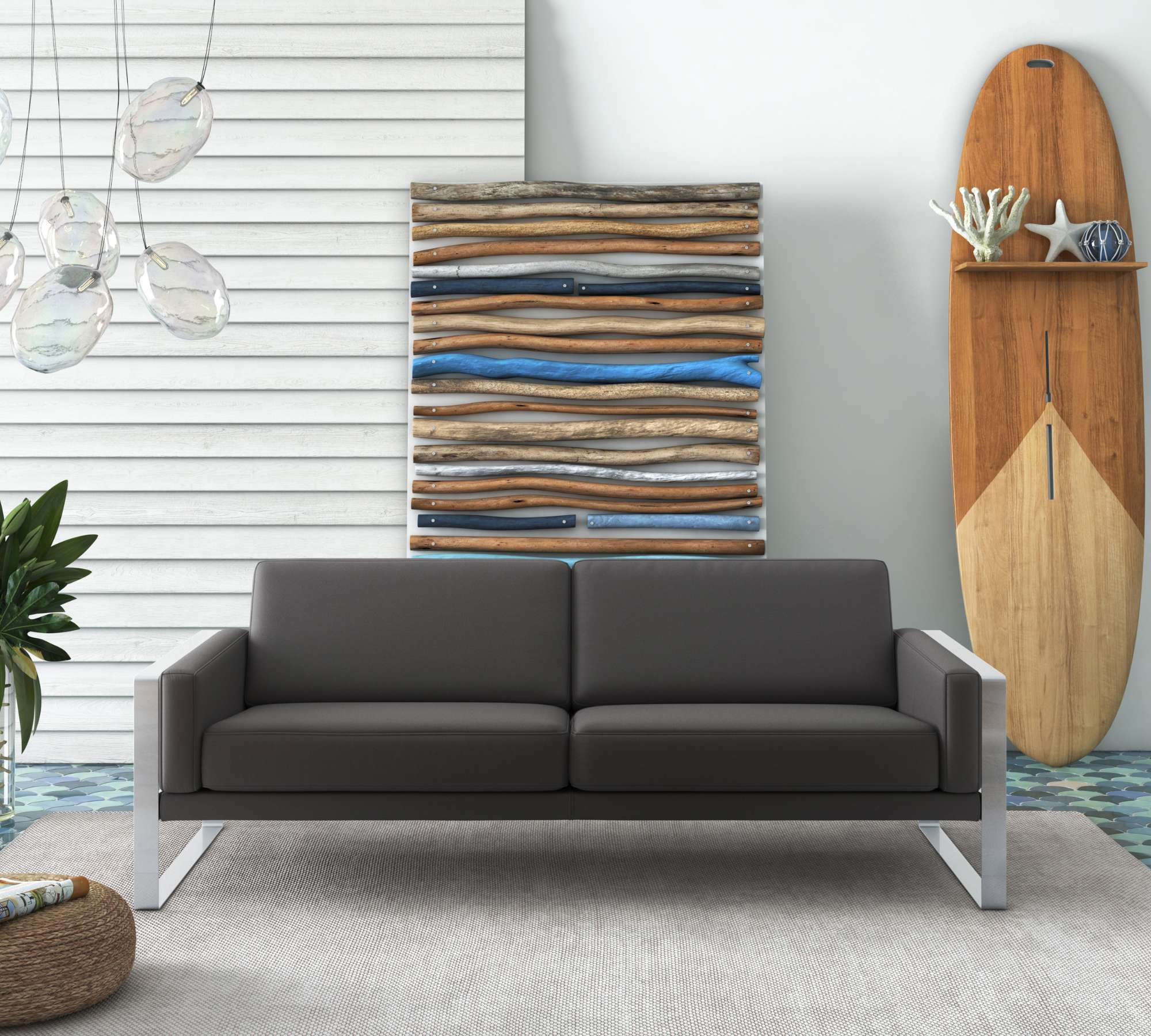 Frame Sofa 3-Sitzer Leder Grau 0