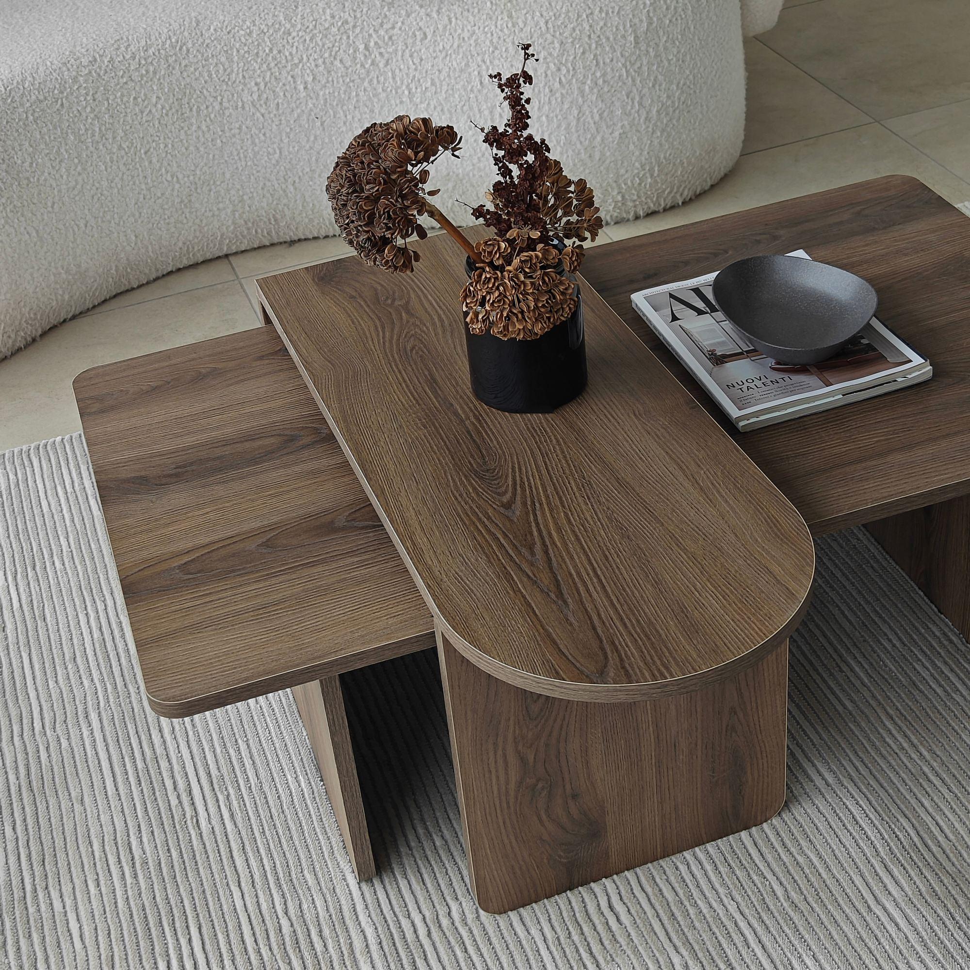 Paris Coffee Table Walnut Look Brown 9