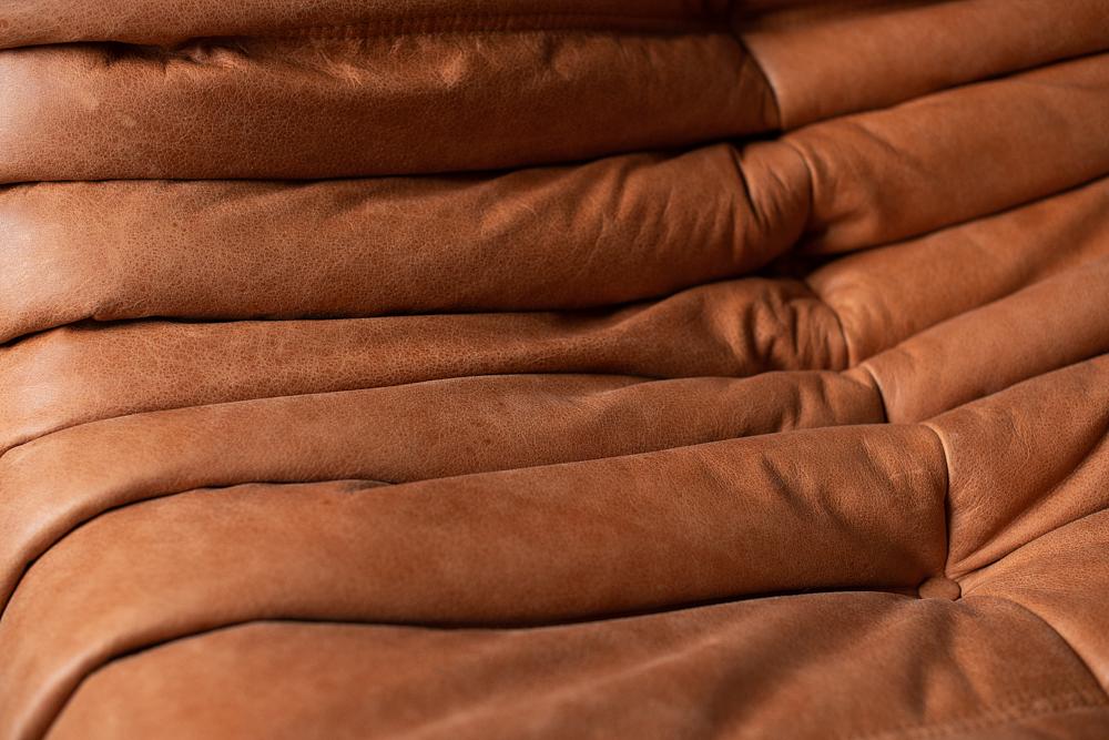 Togo Armchair Pull-Up Leather Peach Brown 5