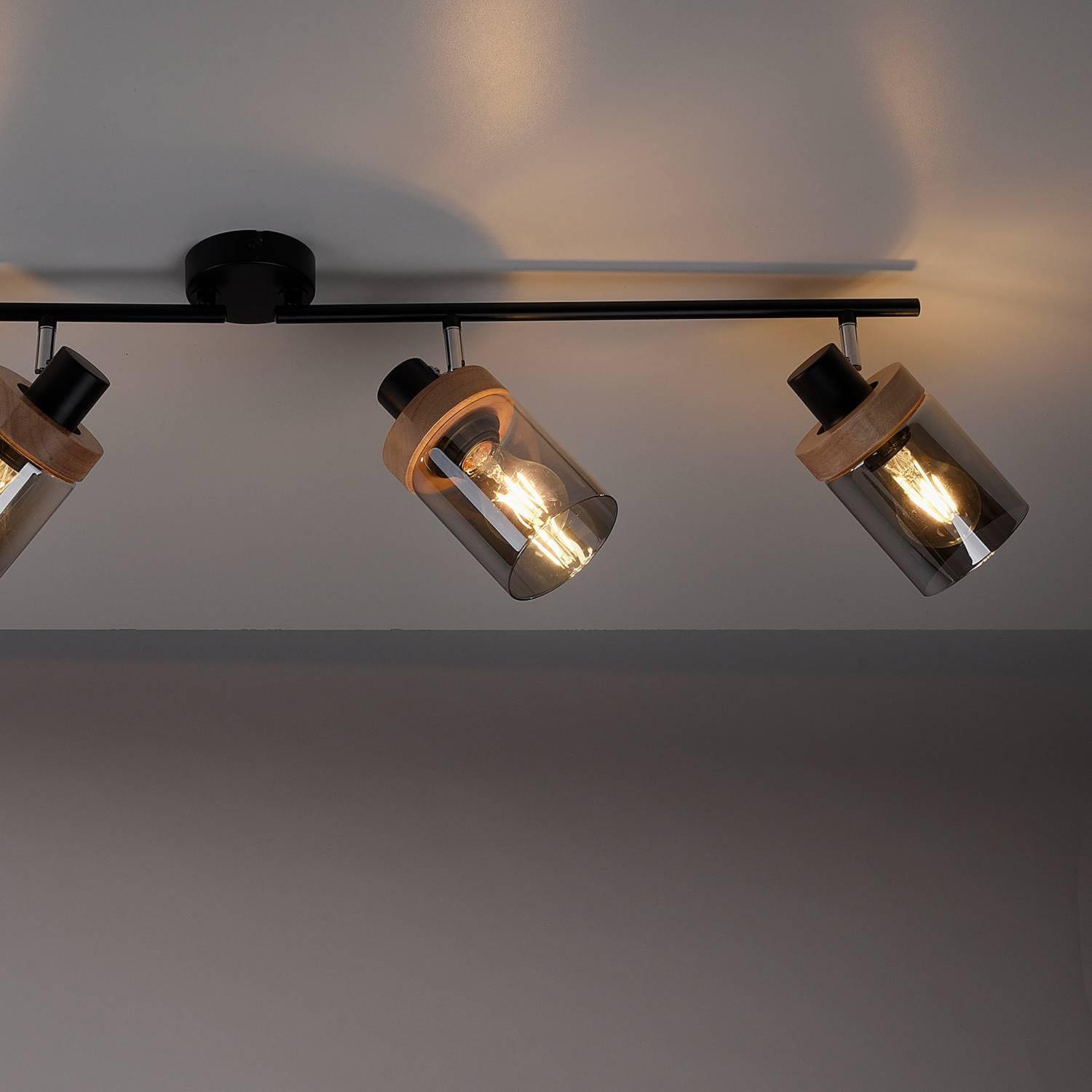 Deckenleuchte Pasqual Rauchglas / Eisen 4-flammig 4