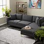 Lima Sofa Chaise Longue Right Anthracite with golden legs 1