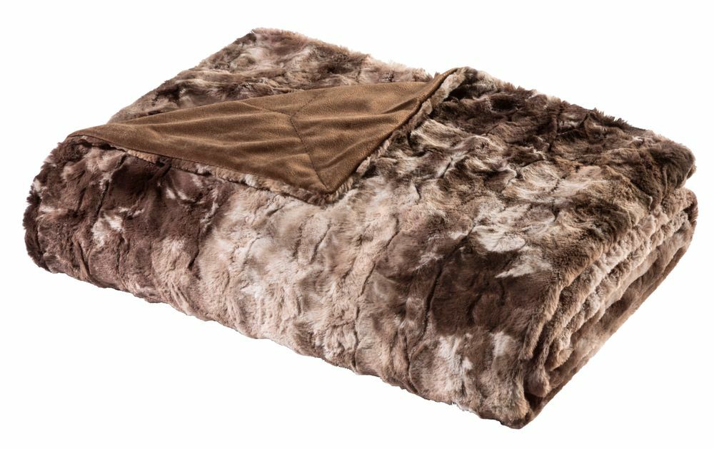 Couchdecke aus Fellimitat Braun 0