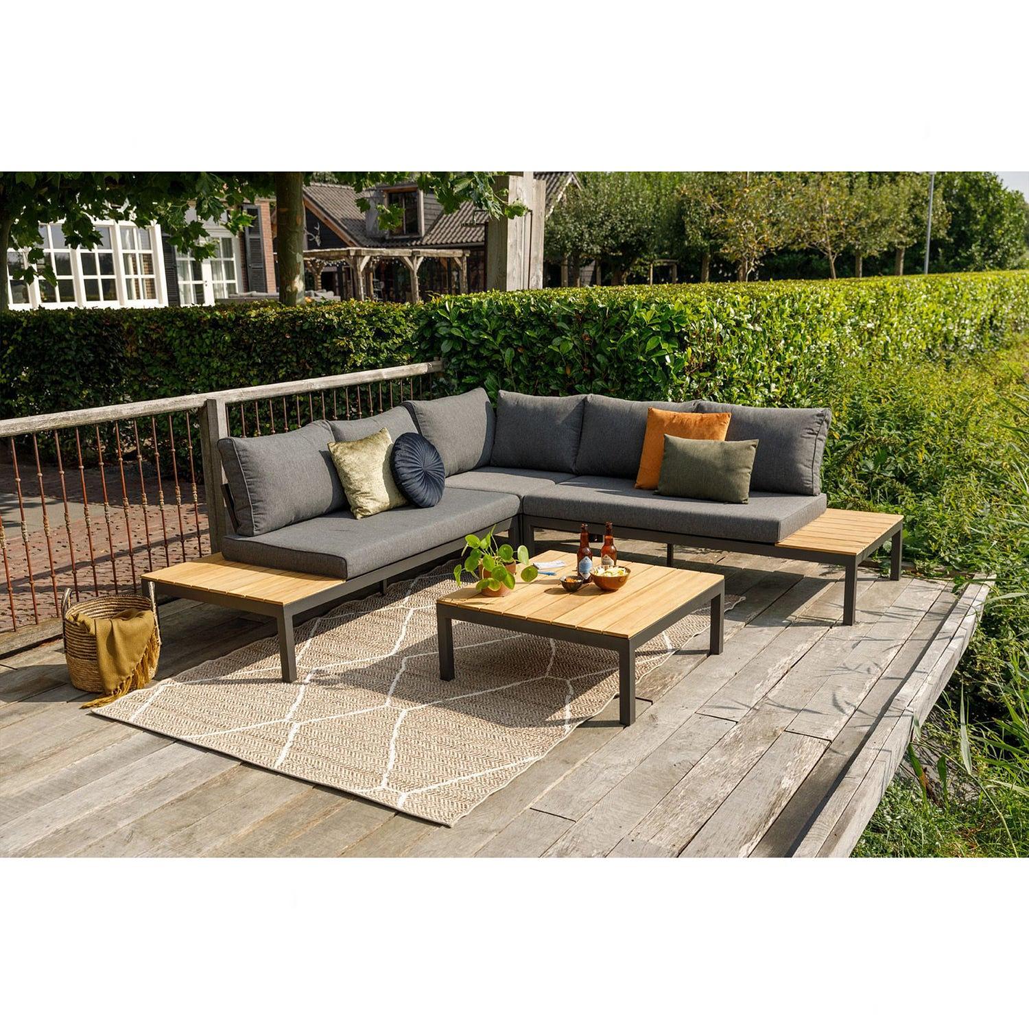 La Vida Lounge Set Teakholz Anthrazit 1