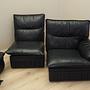 Modular sofa leather black 1960s 11