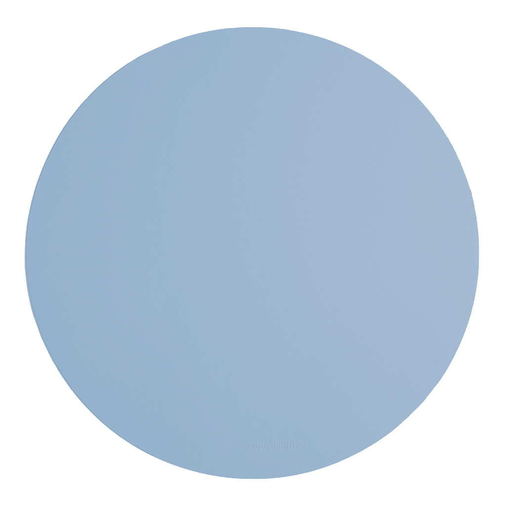 Tischet Rund 100% Recyceltes Leder Himmelblau 1