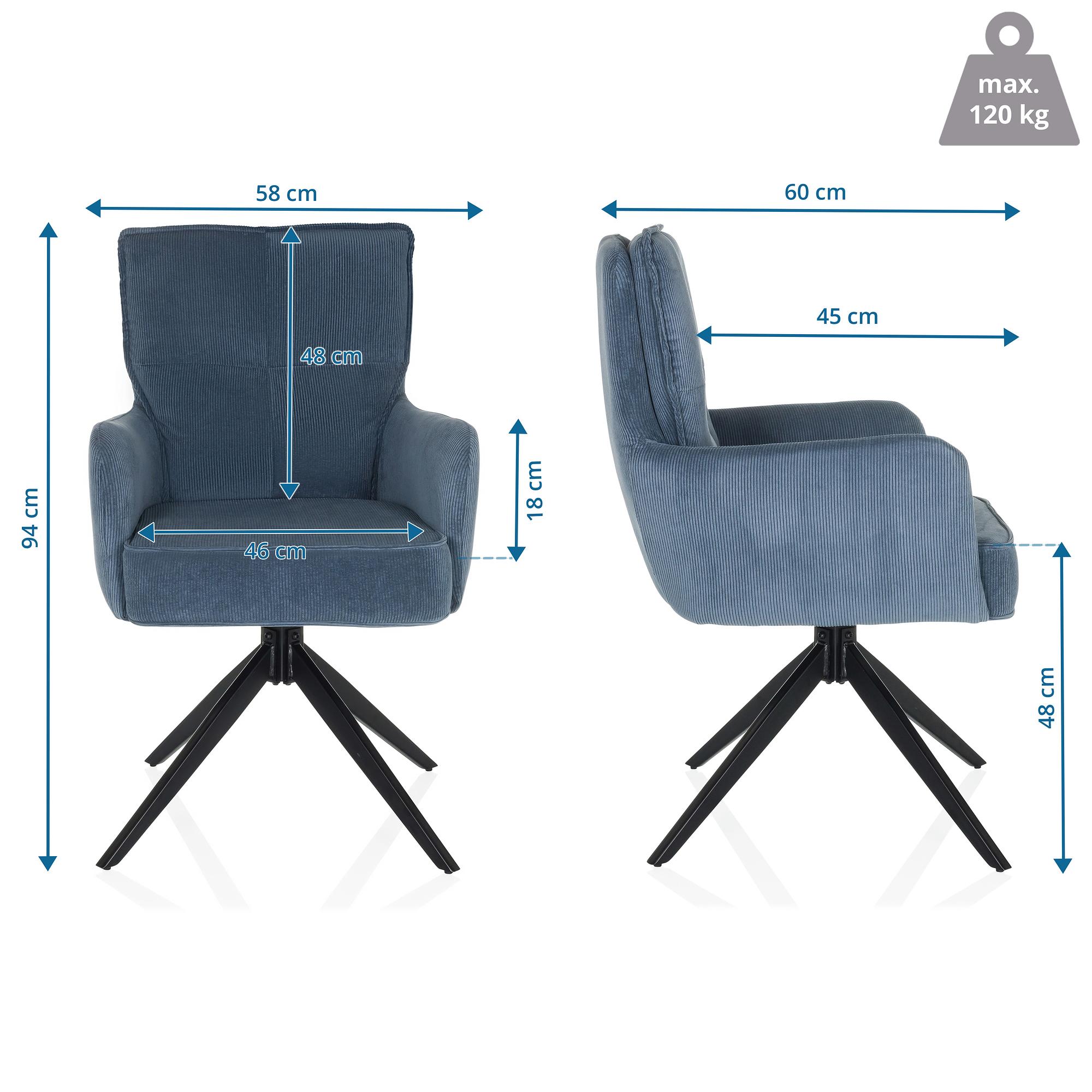 TARUGO Drehstuhl Stoff Blau 4