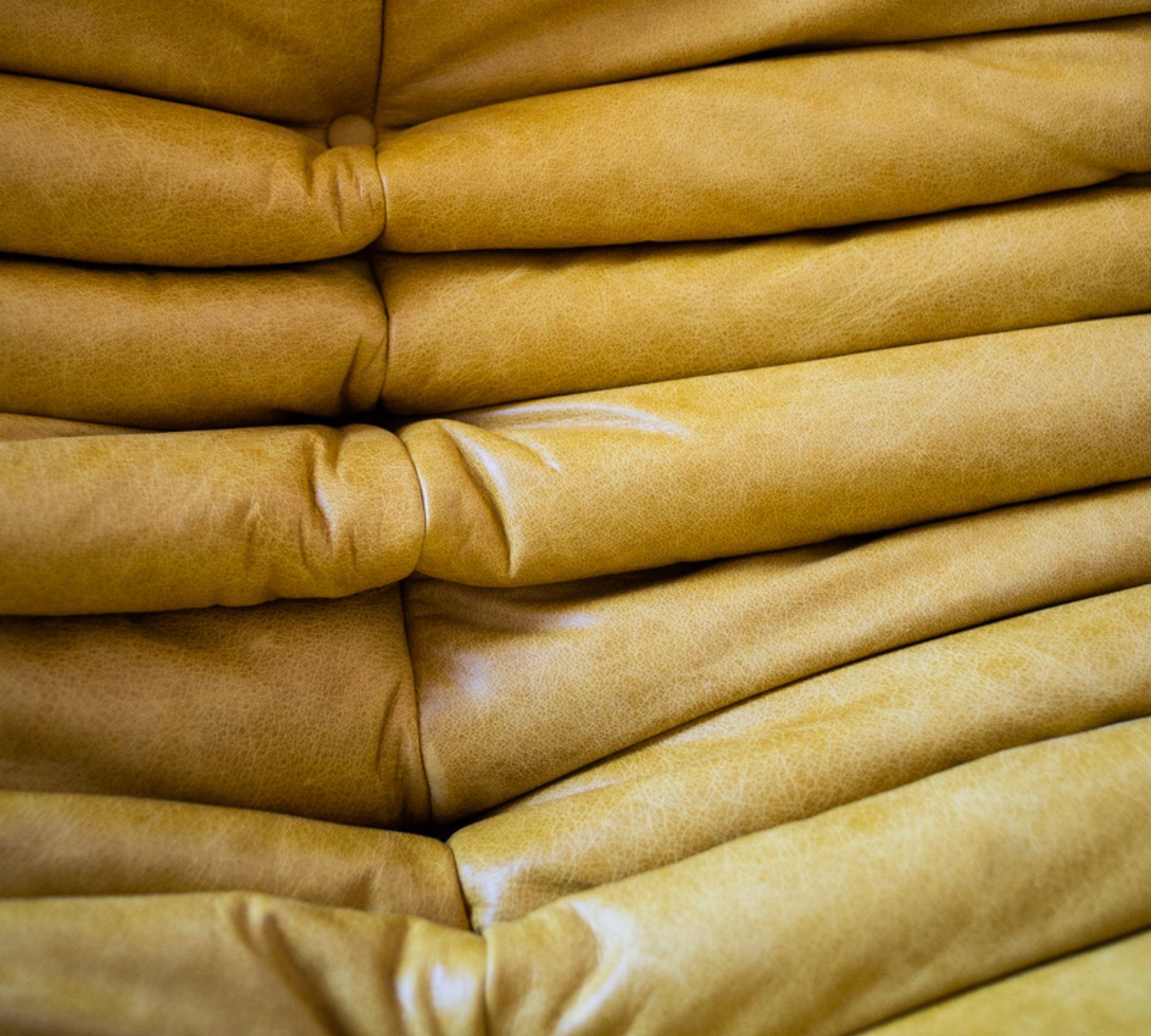 Togo Ottoman Pull-Up Leather Yellow 4